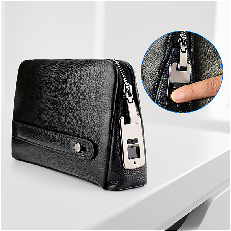 OL 004 Small Electronic intelligent Smart zipper Anti theft metal Biometric Fingerprint Briefcase lo