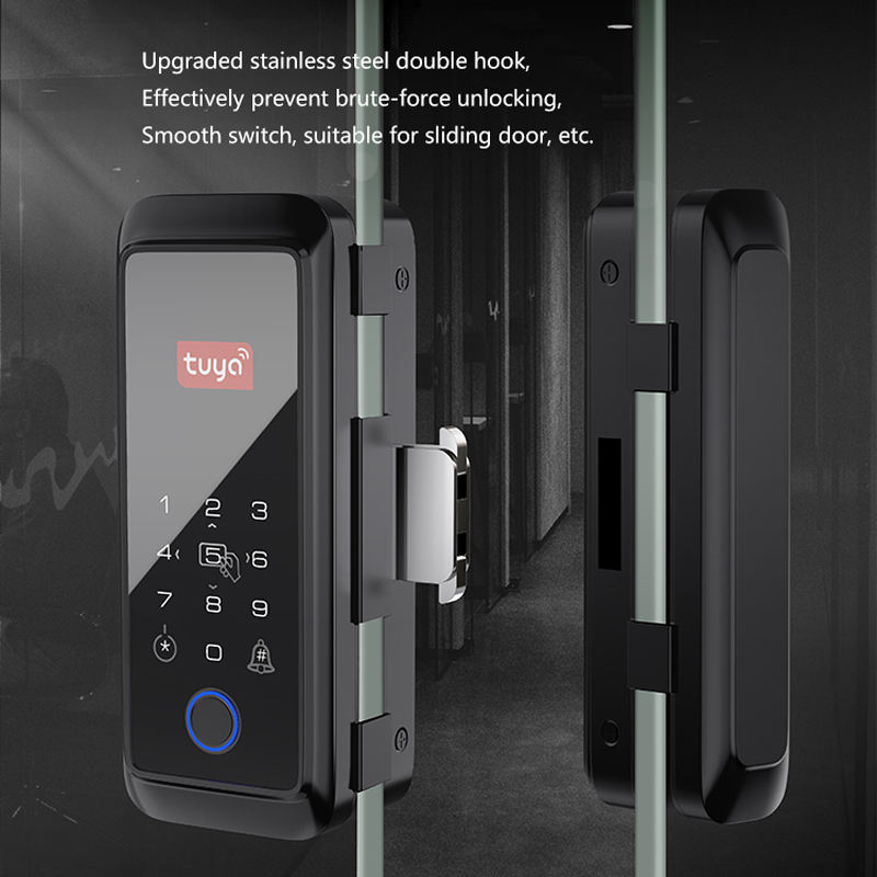 SDL 031 Hotel Tuya Fingerprint Key NFC Card Password Wifi Smart Deadbolt Llock Digital Glass Door Lo