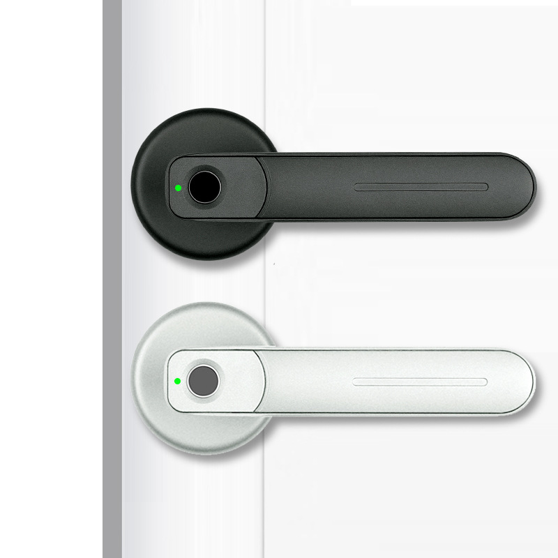 SDL 038 Door Lock Set Single Latch Black Zinc Alloy Fingerprint Smart Handle Lock For Interior Doors